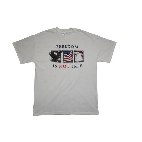Vintage Freedom Is Not Free USA Eagle Graphic Tee Size L – Patriotic - Picture 1 of 2